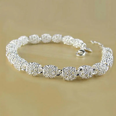 Bracelet For Women Elegant Anti-rust Women Silver Plated Hollow Ball Bangle Chain for Travel Jewellery Women Bracelets