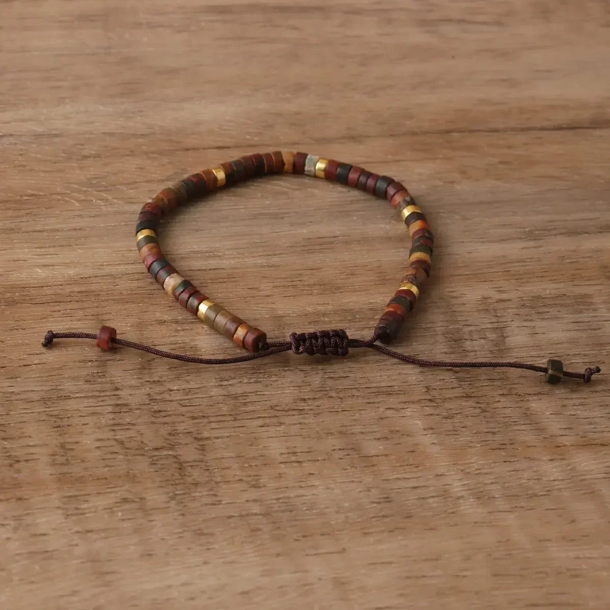 Picasso Jaspis Armband Herren Damen Verstellbar Naturstein Minimalistisch