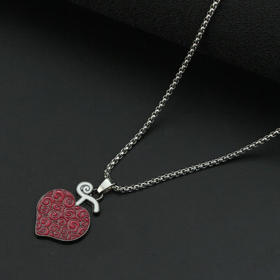 Anime Necklace for Women Men Metal Necklaces Ace Law Cursed Devil Fruit Jewelry Pendant Chains Choker Collares
