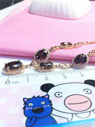 Necklace for Woman Plated 14K Rose Gold Inlaid Ruby Luxury Pendant Charm Elegant Wedding Engagement High Jewelry