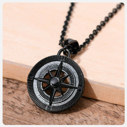 Herren Kompass Kette Edelstahl – Vintage Viking Design