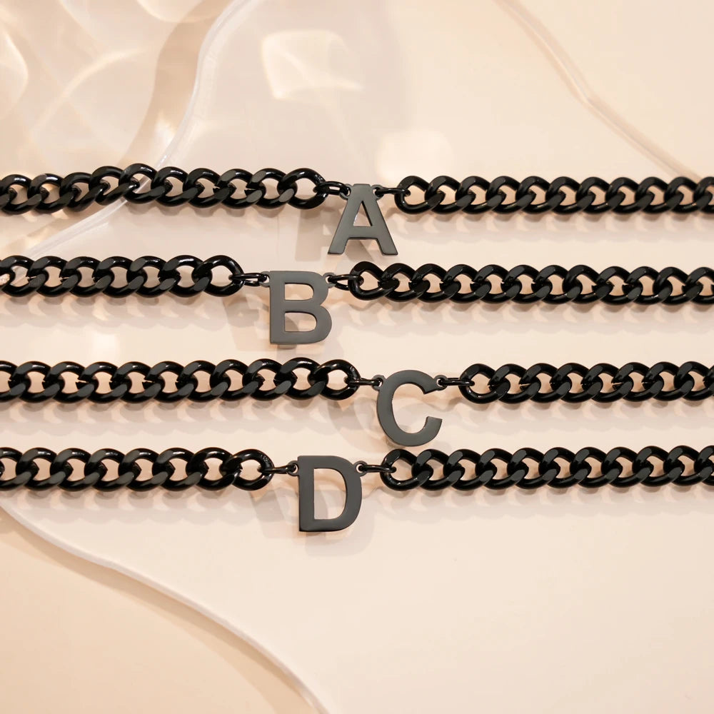 Initial Necklace Chain Initial Necklace Personalized Letter