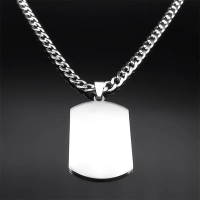 Islam Muslim Religious Verses Quran Necklace for Women Men Stainless Steel Silver Color Long Chain Necklaces Jewelry N3143S03
