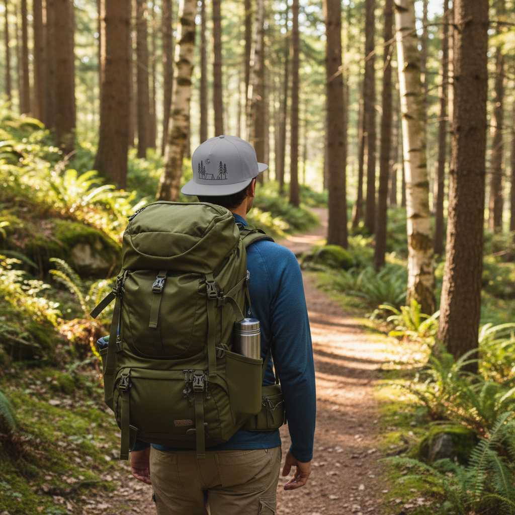 Camping Cap beim Wandern