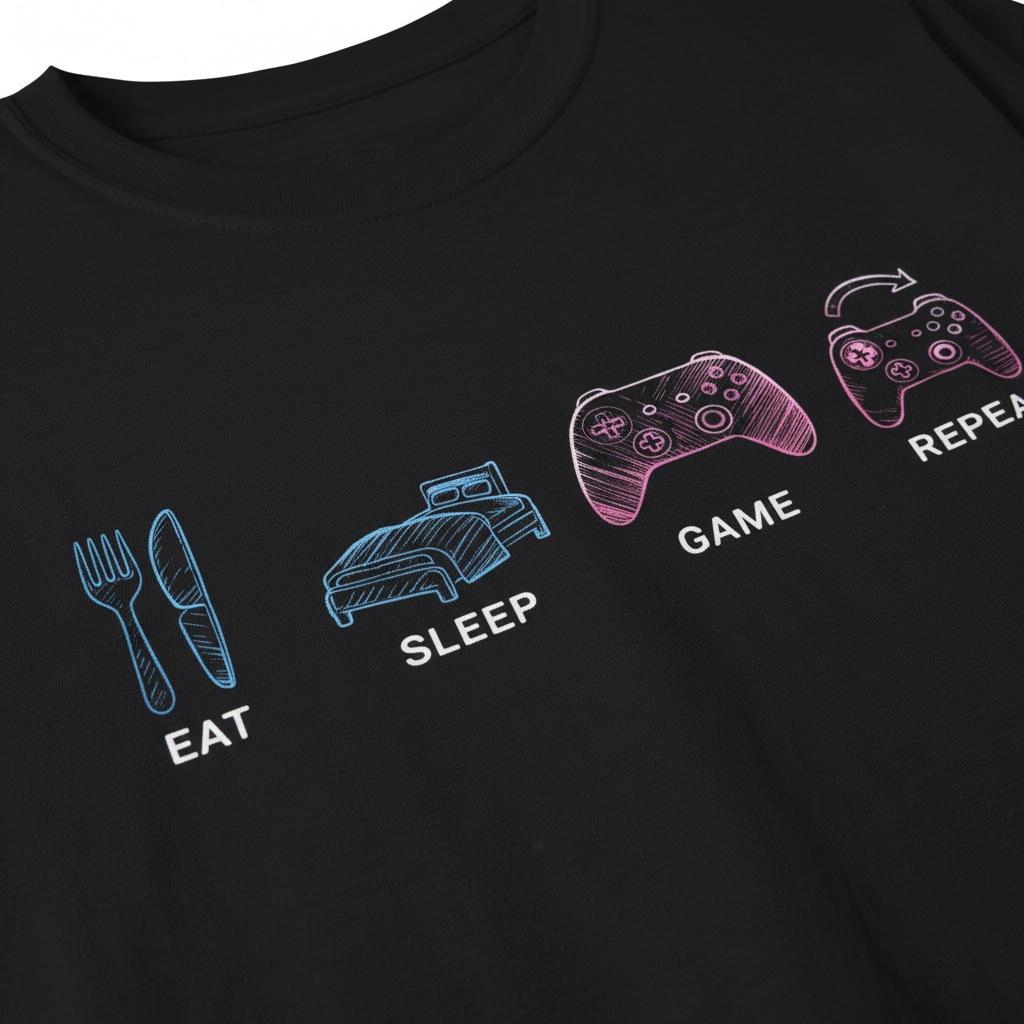 Eat Sleep Game Repeat Gaming T-Shirt