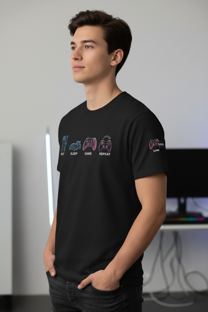 Eat Sleep Game Repeat Gaming T-Shirt