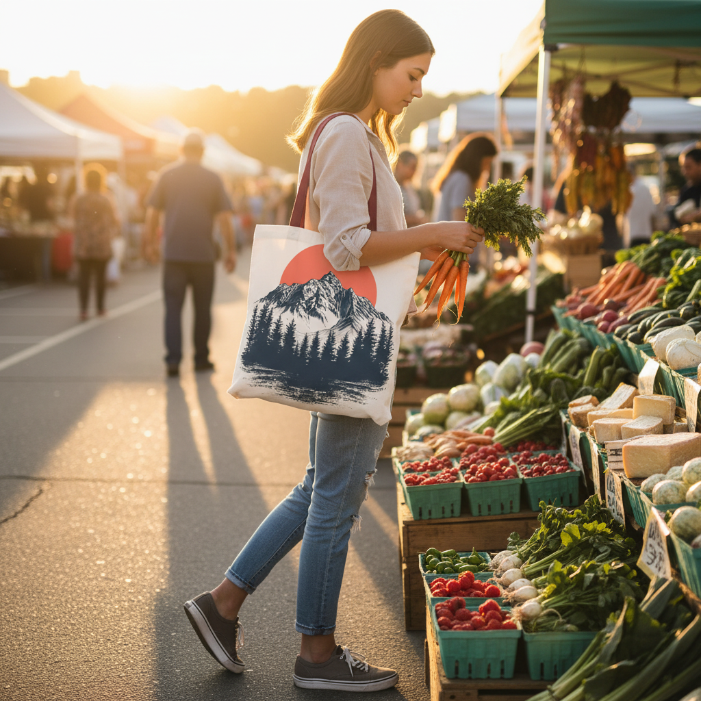 Woman Shopping Market